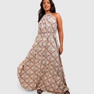 Boohoo | PLUS FLORAL HIGH NECK MAXI DRESS SIZE 18